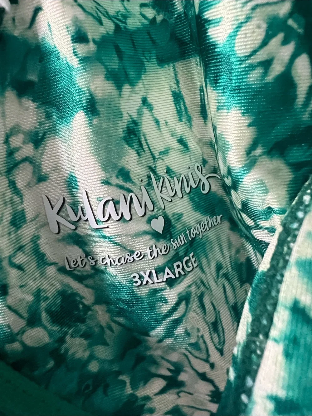 Kulani Kinis Green Tie Dye Underwire Bikini Top 3XL